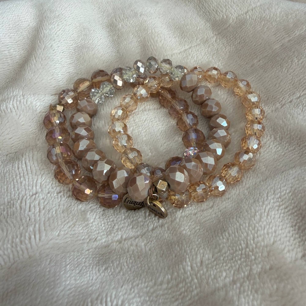 Erimish Champagne and Crystal Bracelet Set